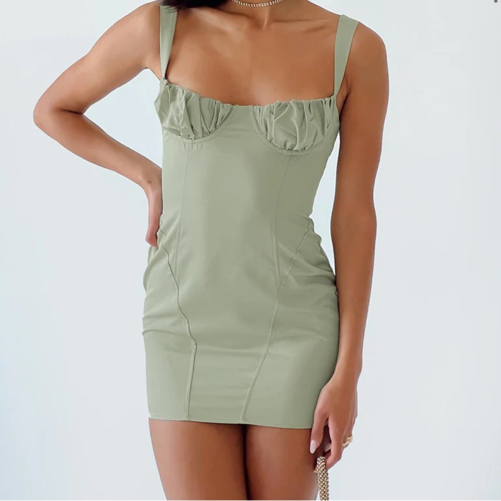Sage Green Mini Dress